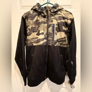 The North Face Men's Medium Black and Camouflage Zip-Up Sweater Jacket